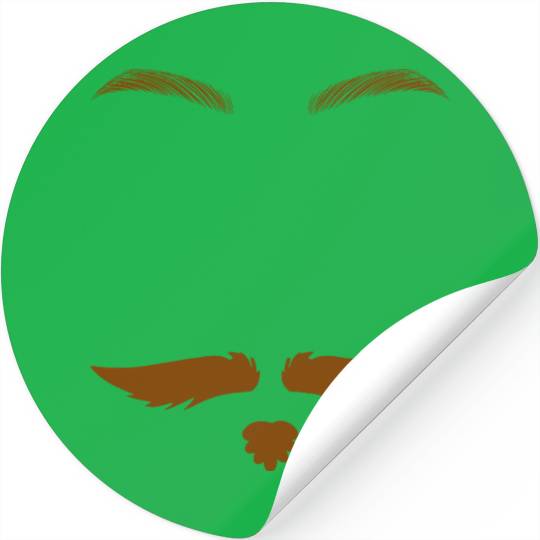 Bold Brow & Mustache - Stylish Face Minimalist Art Stickers