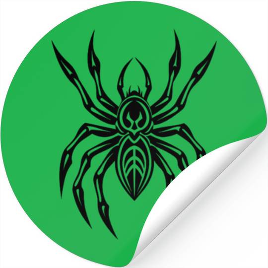 Geometric Tribal Spider – Minimalist Black Insect  Stickers
