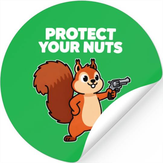 Protect Your Nut Squirrel Illustration Stickers