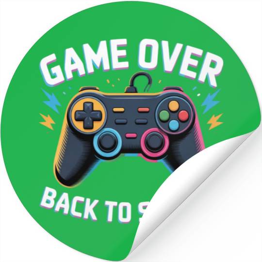 Game Over Back to School – Funny Gamer Design Stickers