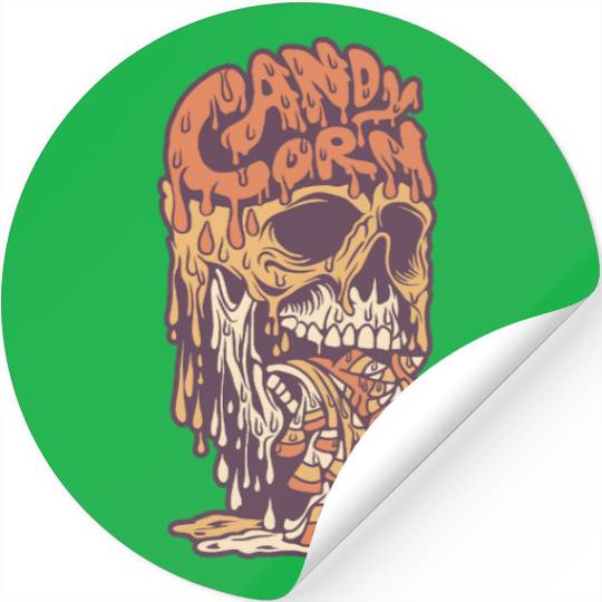 Candy Corn Skull Stickers