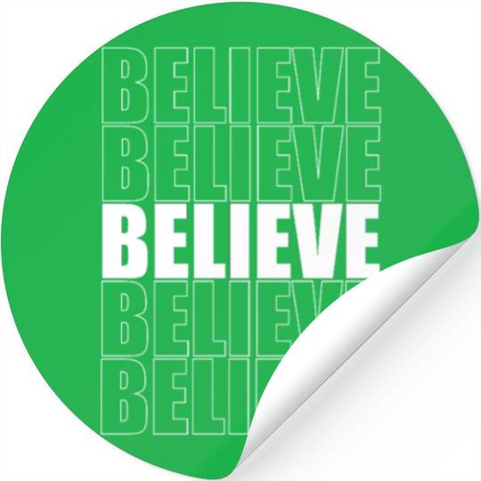 Inspirational Believe Text Pattern Stickers