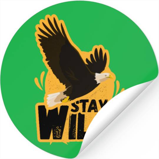 Eagle with Stay Wild Message Stickers