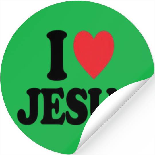 Heart and Cross with I Love Jesus Message Stickers