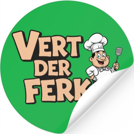 Vert Der Ferk Chef Funny Cooking Gag Gift Stickers
