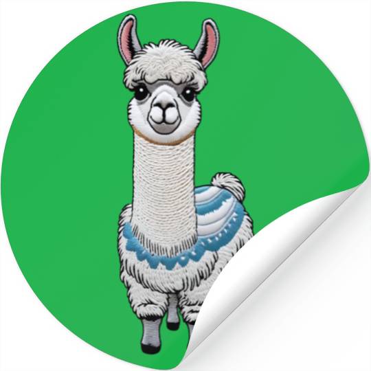 Peruvian Llama Red White National Flag Design Stickers