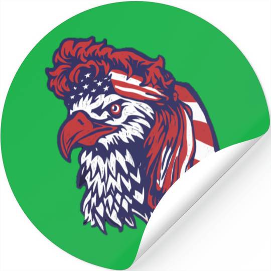 Patriotic Eagle with American Flag Accents Stickers