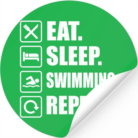 Lifestyle Routine Swimming Motivation Graphic Stickers