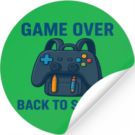 Game Over Retro Backpack Design Stickers