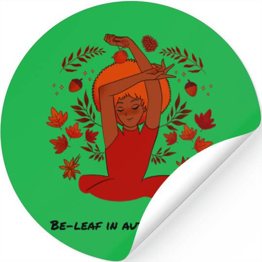 Autumn Serenity Girl Illustration Stickers
