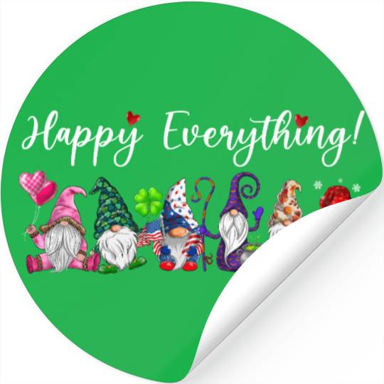 Happy Everything Gnomes Every Seasons All Year Stickers
