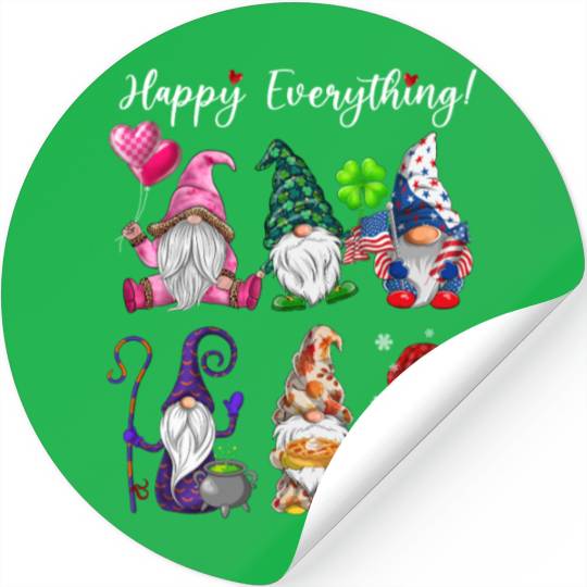 Happy Everything Gnomes Every Seasons All Year Stickers