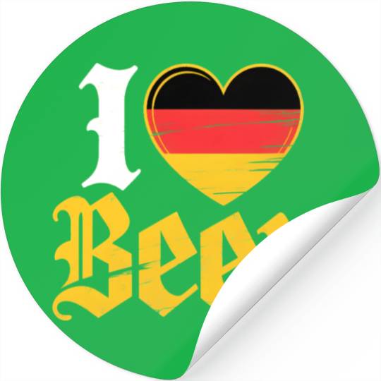 I Love Beer German Bier Funny Germany Flag Stickers