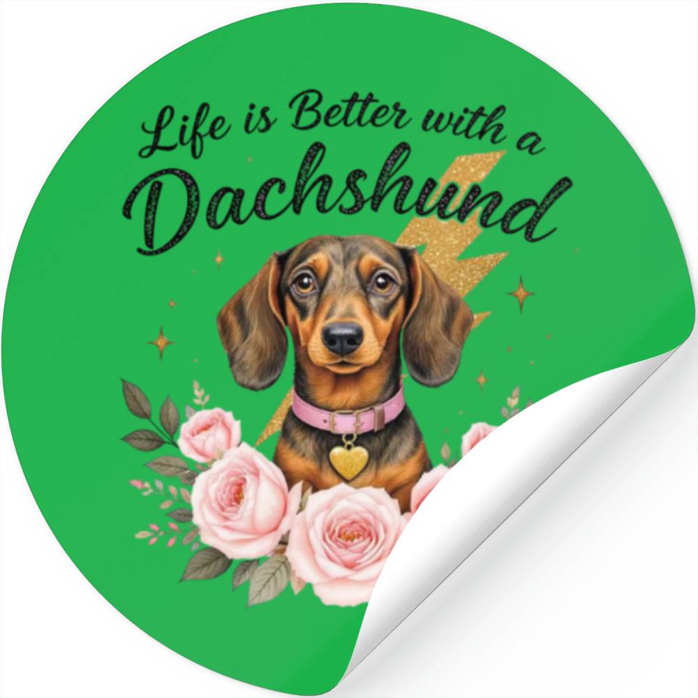 Dog Mom Life Gift with Floral Design Stickers