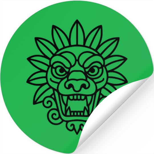 Aztec Mythology Serpent Head Art Stickers