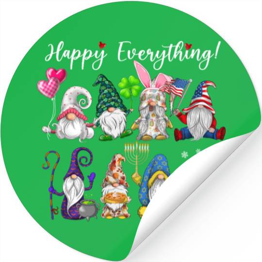 Happy Everything Gnomes Every Seasons All Year Stickers