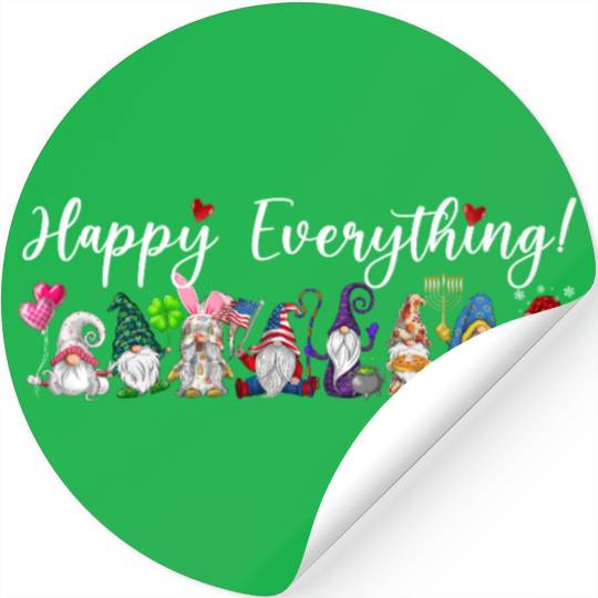 Happy Everything Gnomes Every Seasons All Year Stickers