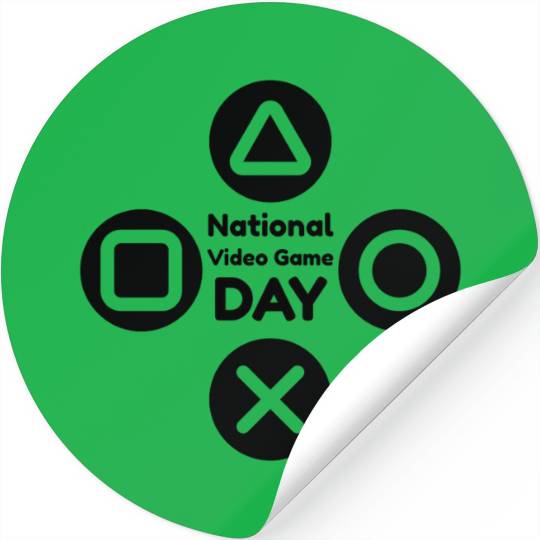 national video game day Stickers design