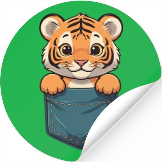 Adorable Tiger Cub Pocket Pal Stickers