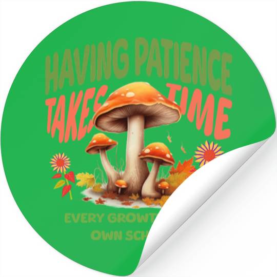 Autumn Mushrooms Growth Message Stickers