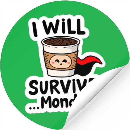 Cute Coffee Survival Meme Design Stickers