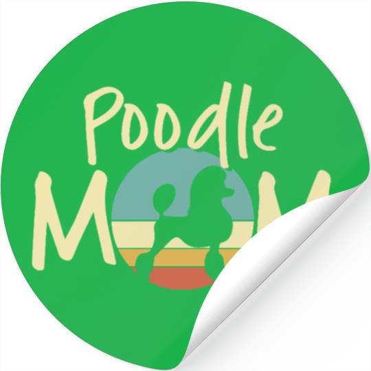 Poodle Mom Retro Sunset Design - Dog Lover Gift Stickers