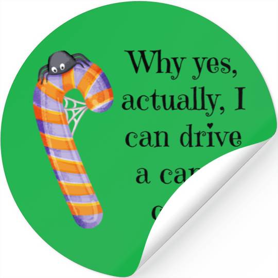 Funny Quote Halloween Candy Cane with Spider Stickers
