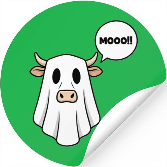 Funny Ghost Cow Stickers