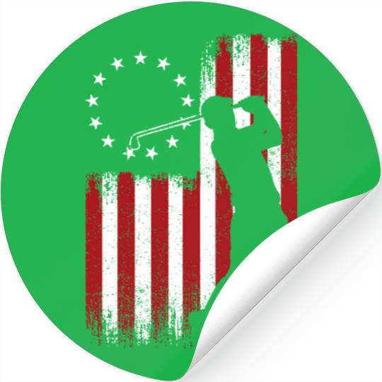 American Flag Golf USA Flag Stickers