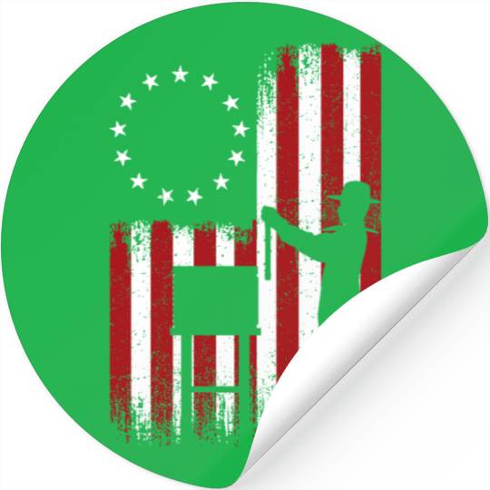 American Flag Golf USA Flag Stickers