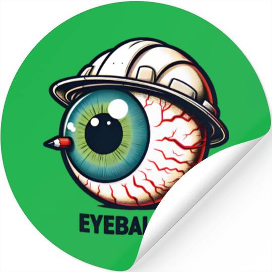 Surreal Eyeball with Space Hat Stickers