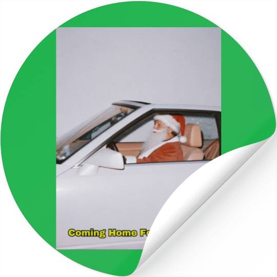 Santa's Joyful Ride Card Design Stickers