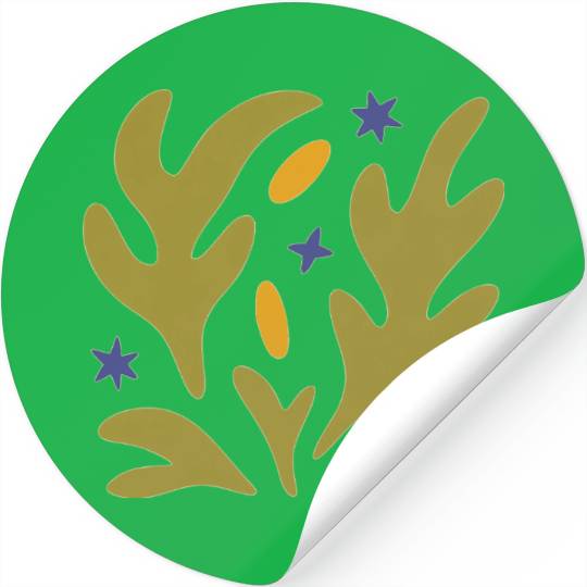 Earthy Leaves & Stars Graphic Stickers