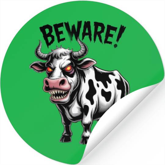 Beware of the Cow! Stickers