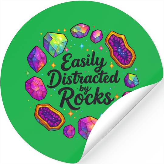 Vibrant Cosmic Ruby Crystal Art Stickers