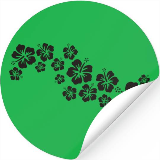 hibiscus blooms - black Stickers
