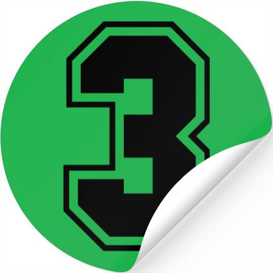College jersey letter 3 Stickers
