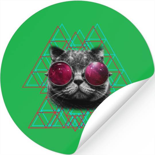 3D Space Cat Stickers (Womens)