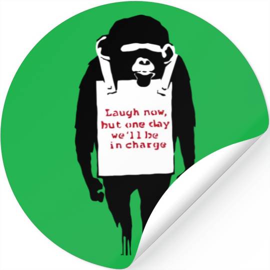 Banksy Laugh Now Monkey Stickers