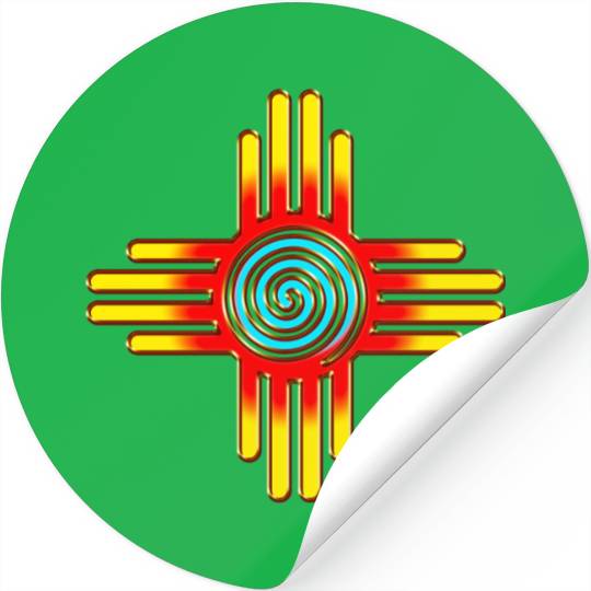Zia Sun Spiral, Zia Pueblo, New Mexico I Stickers