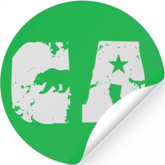 California Bear State Abbreviation Stickers