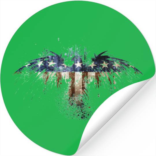 Bald Eagle US Flag Stickers