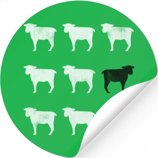Many White Sheep: One Black Sheep Stickers
