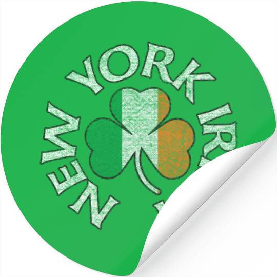 New York Irish Shamrock Flag Apparel Stickers