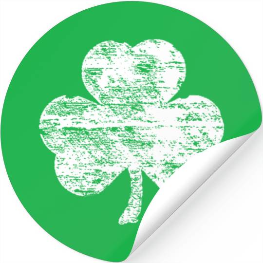 Distressed White Shamrock Stickers