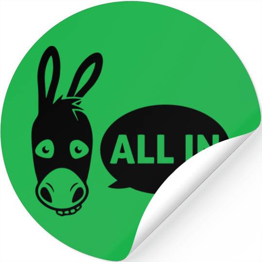Poker donkey - all in Stickers