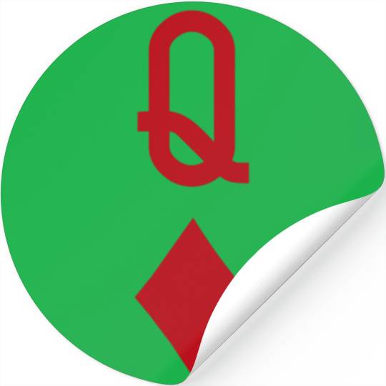 Queen of Diamonds Red Playing Card Stickers