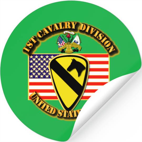 1st Cavalry Division w Flag Stickers