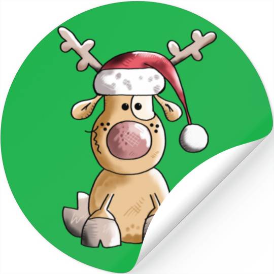 Funny Christmas Reindeer Stickers