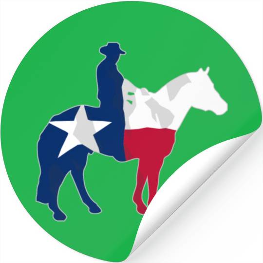 Texas Cowboy Flag Stickers